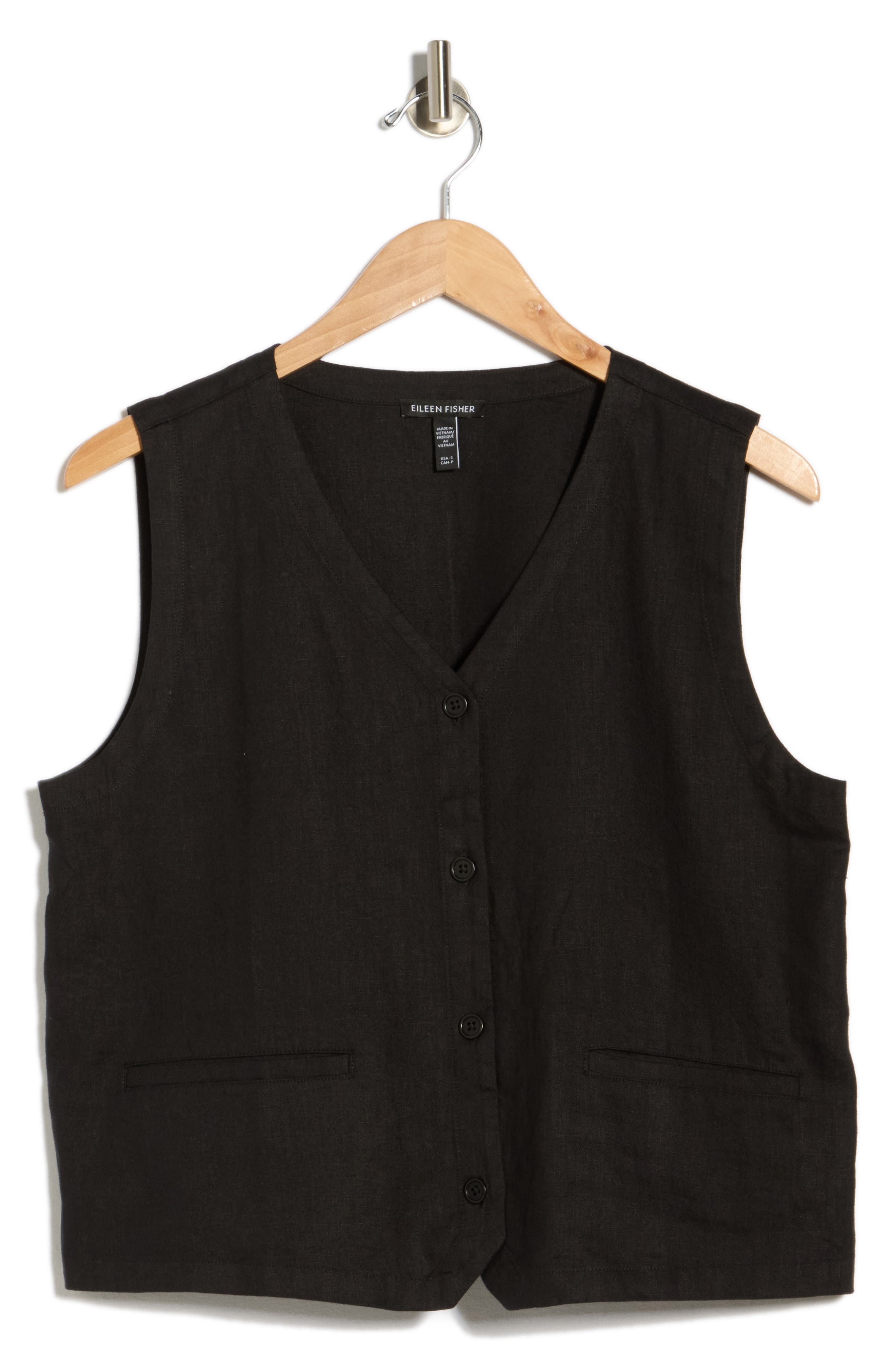 Eileen Fisher V-Neck Organic Linen Vest