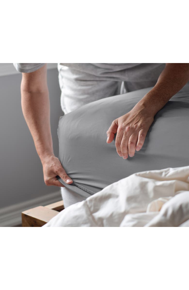 Martex Solid 400 Thread Count Cotton Sateen Sheet Set, Alternate, color, Grey