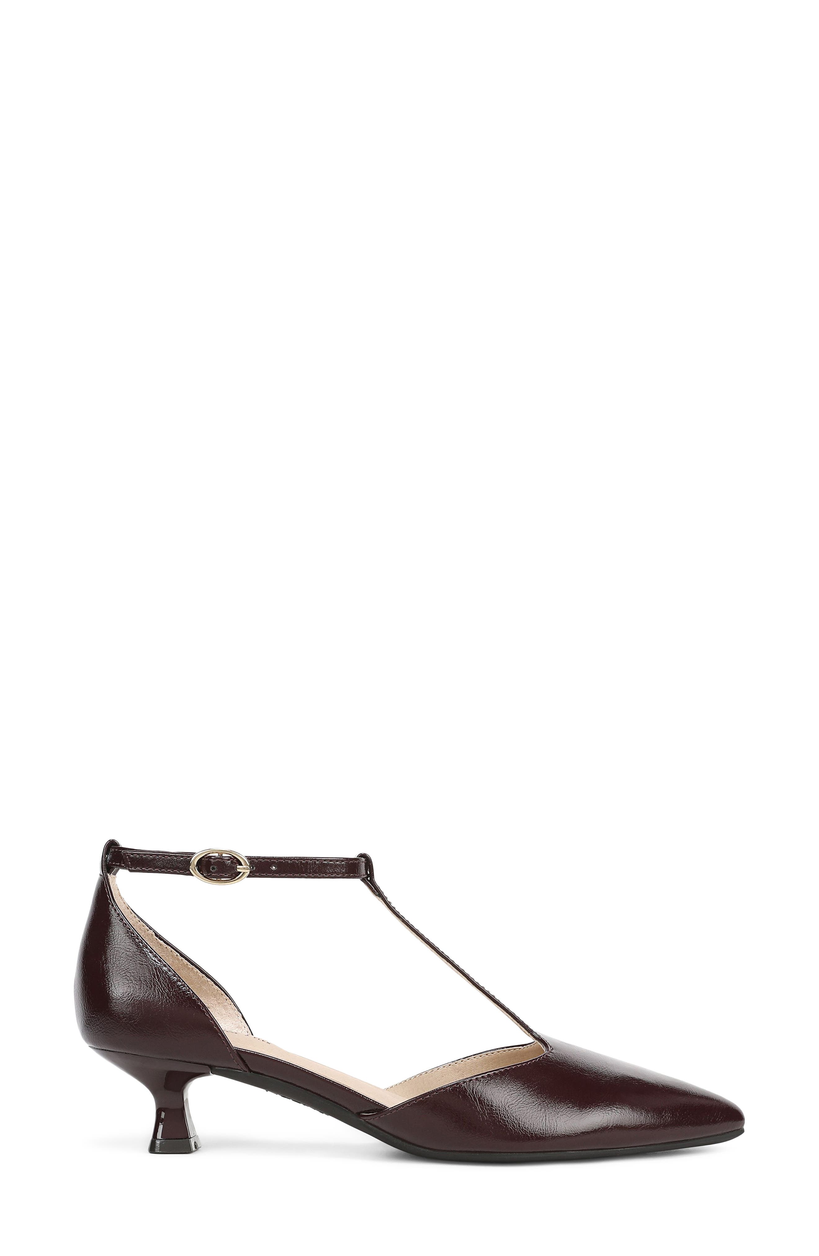 Maruin Ankle Strap Pointed Toe Kitten Heel Pump, Alternate, color, CHOC PLUM