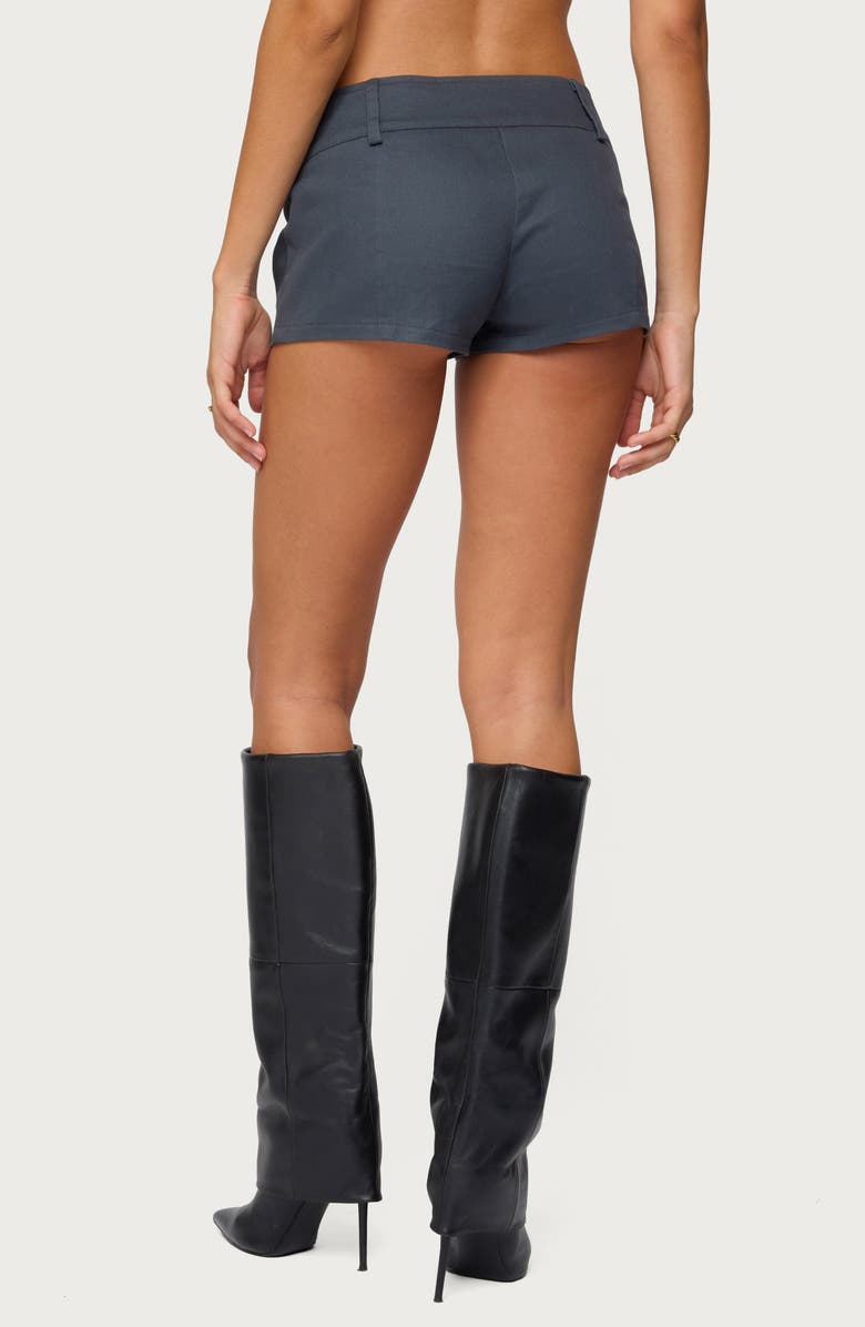 EDIKTED Kayra Micro Shorts, Alternate, color, Dark-Gray