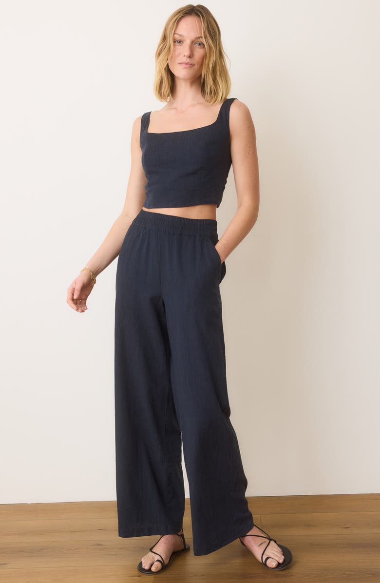 Marine Layer Zoe Crop Hemp Blend Camisole, Alternate, color, India Ink