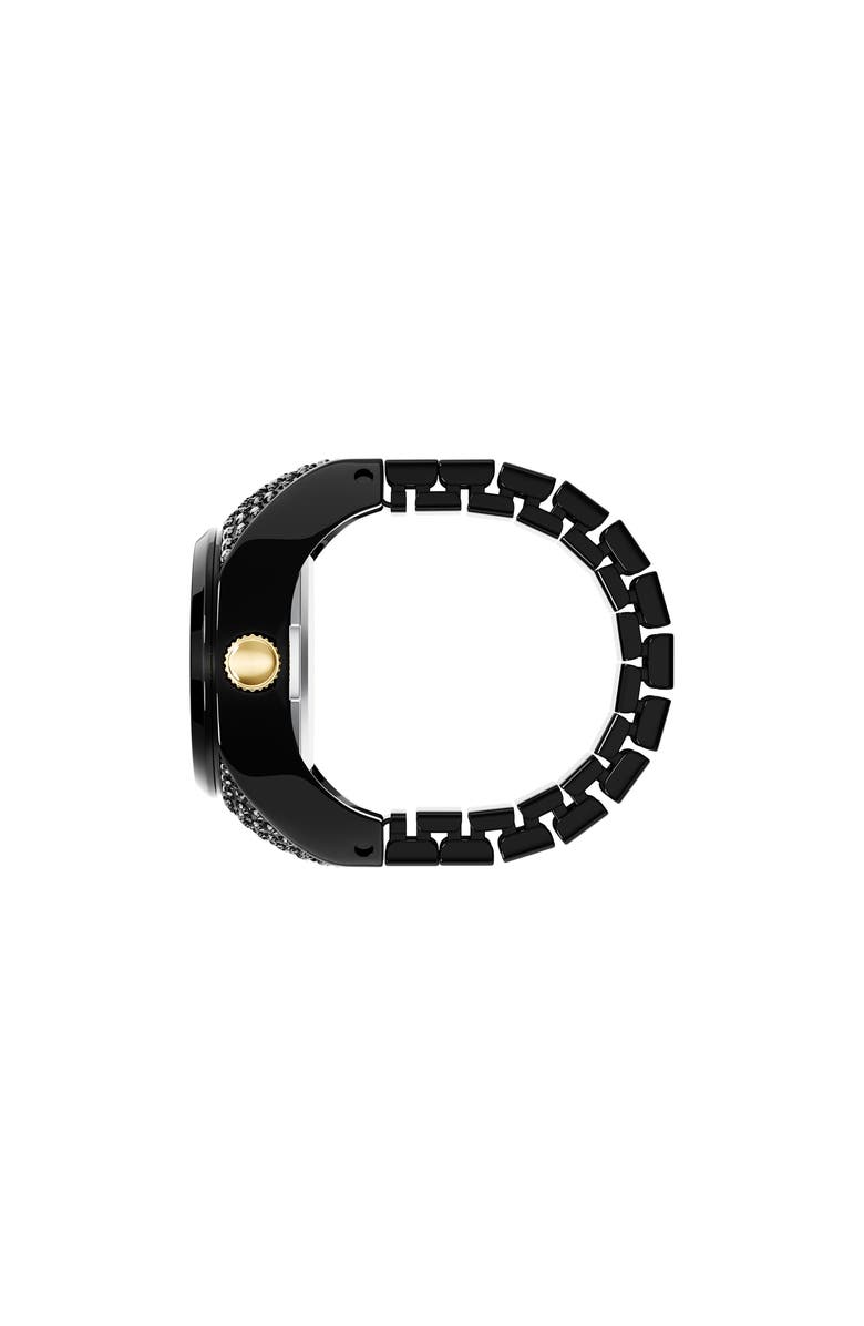 Fossil Black Crystal Pavé Ring Watch, 15mm, Alternate, color, Black
