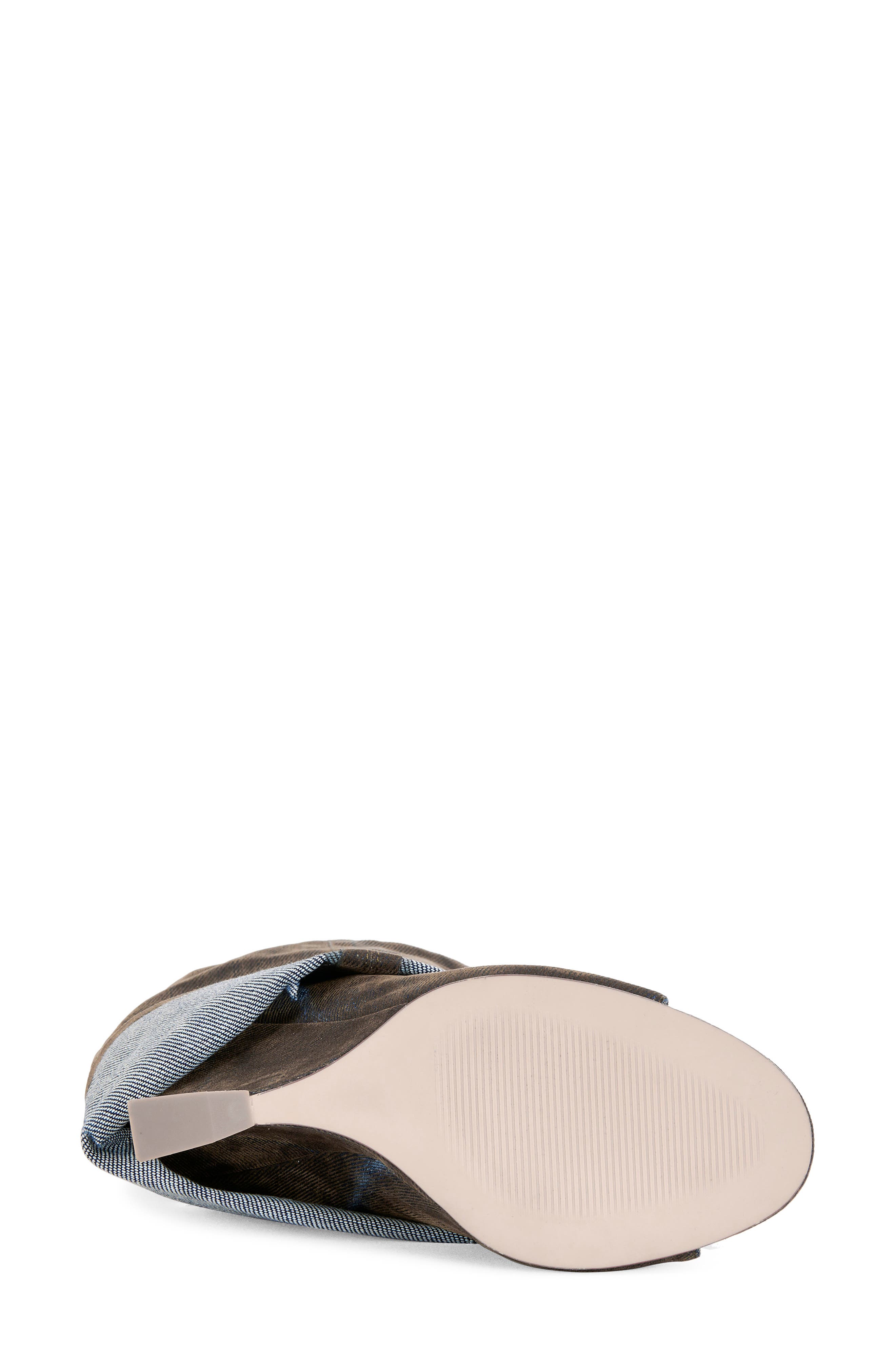 AZALEA WANG Tin Cuffed Shaft Open Toe Boot, Alternate, color, Brown