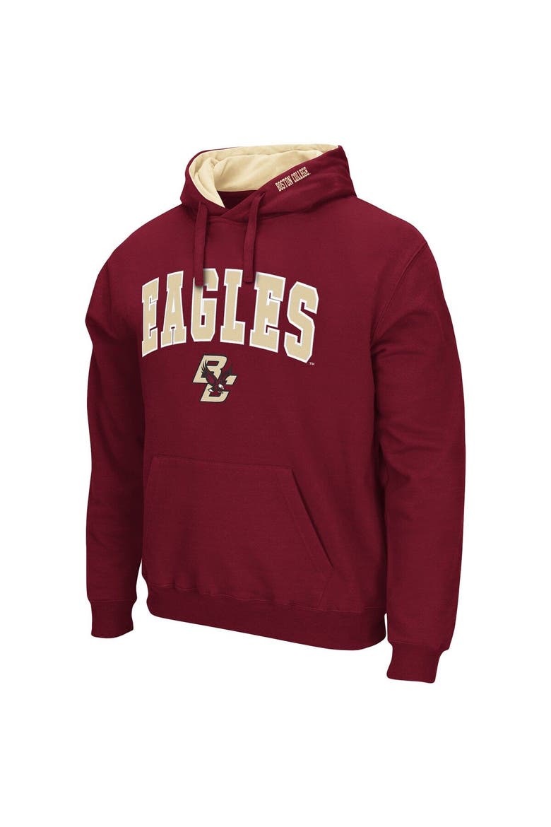 Men's Colosseum Maroon Boston College Eagles Arch and Logo Pullover Hoodie, Alternate, color, Maroon