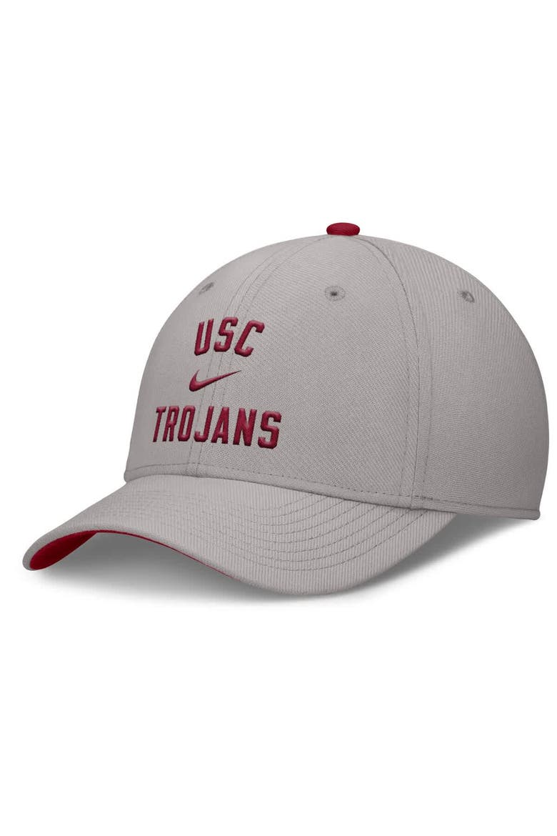 Men's Nike Gray USC Trojans Rise Prep Performance Flex Hat, Main, color, Gray