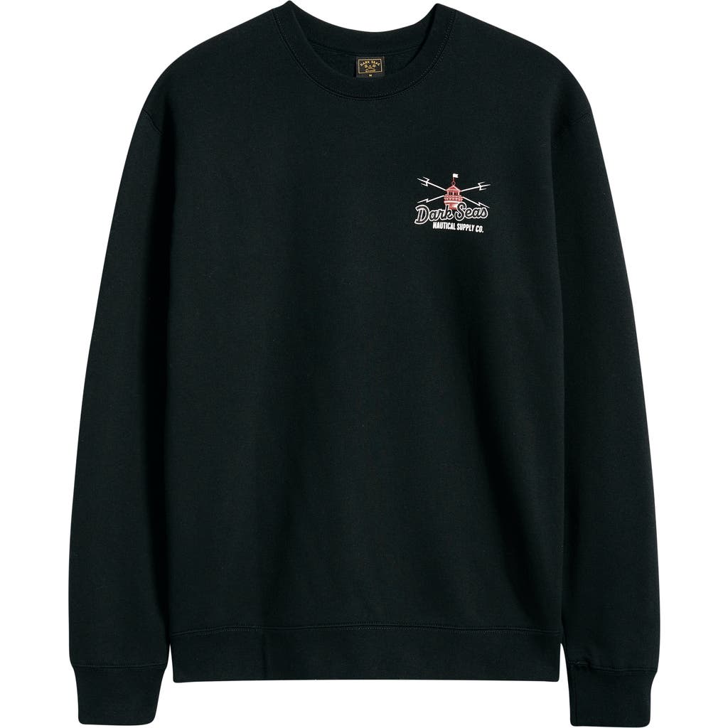 Dark Seas Beacon Logo Graphic Fleece Sweatshirt In Black