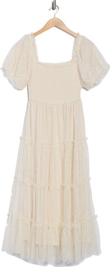 Puff Sleeve Midi Dress