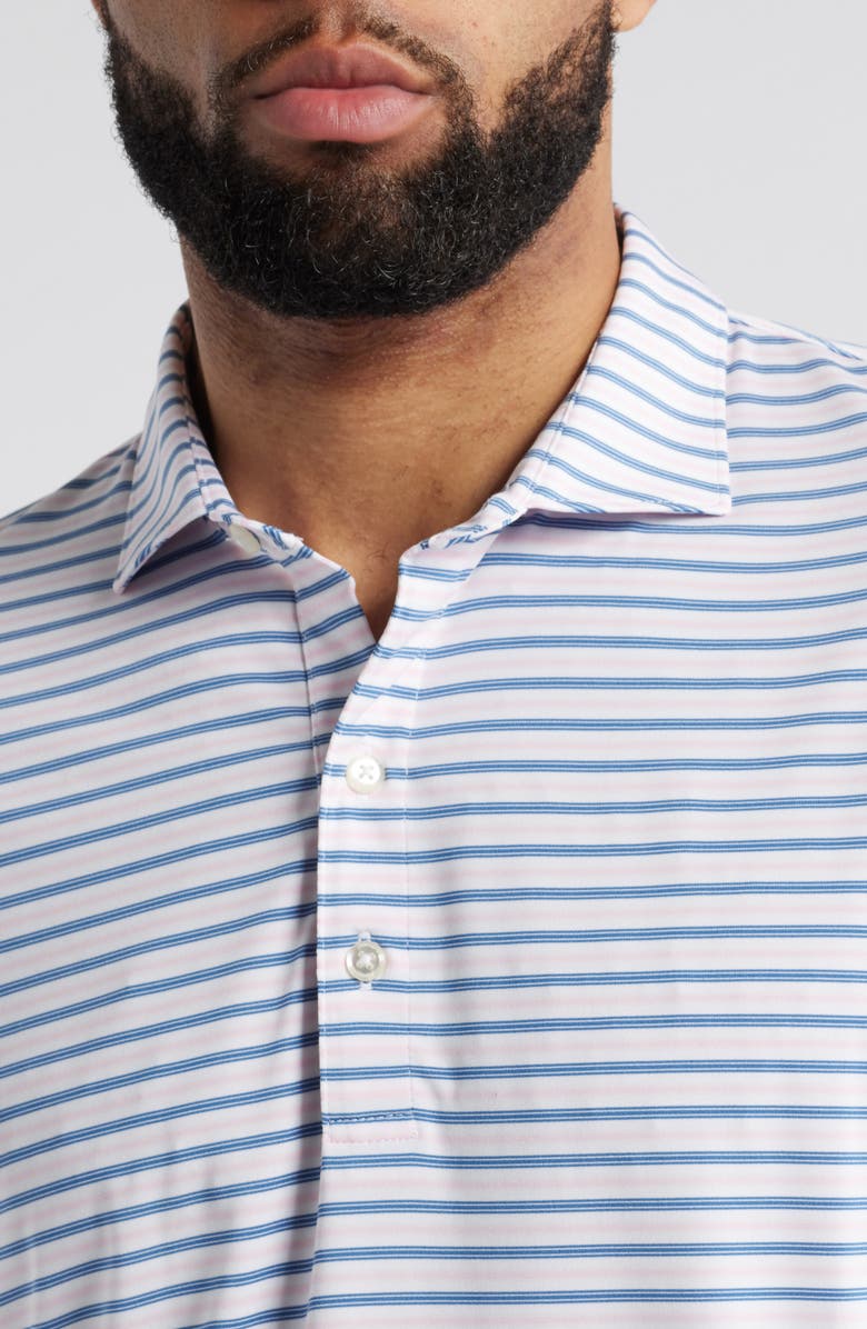 johnnie-O Bronte Stripe PREP-FORMANCE Golf Polo, Alternate, color, Porto Pink