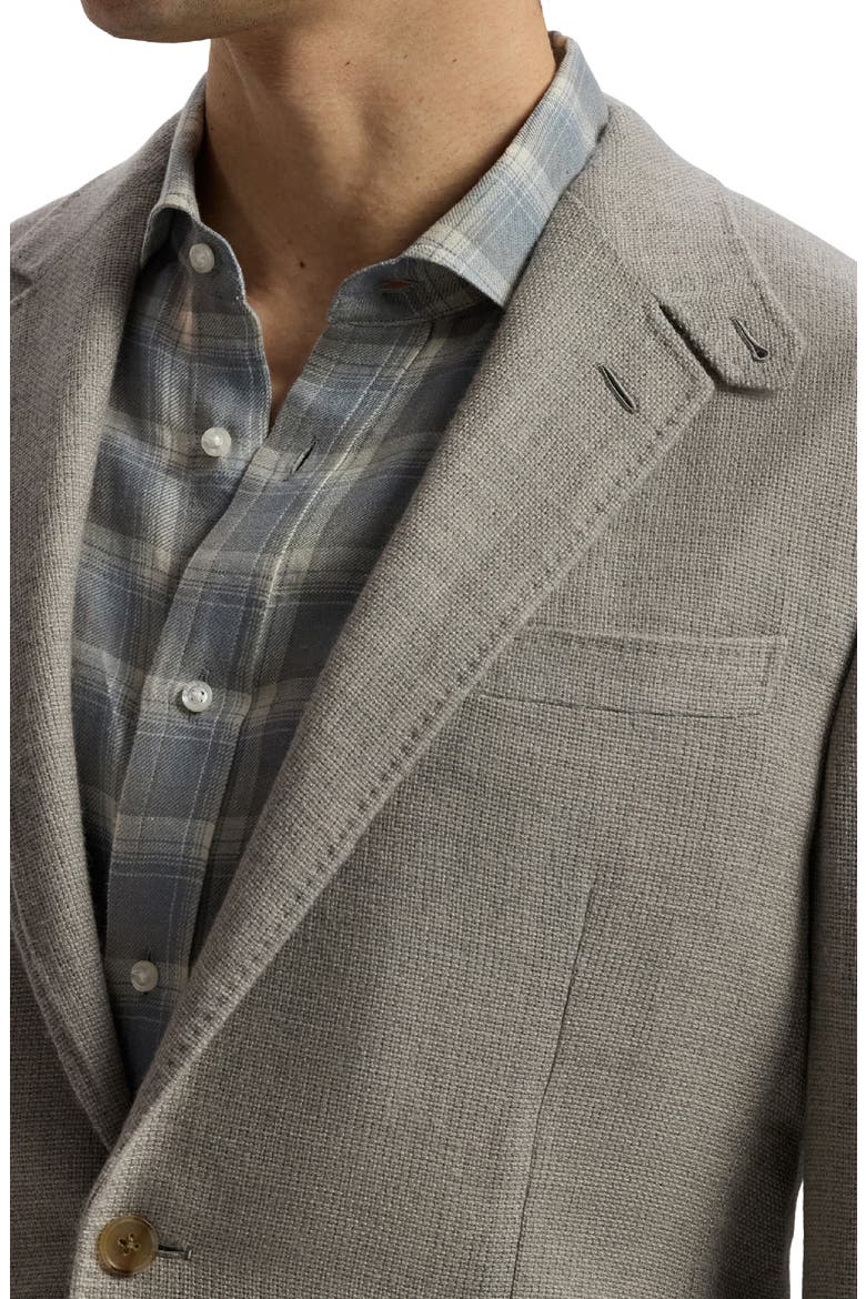 Textured Open Weave Cashmere and Wool Sport Coat, Alternate, color, PEARL GREY