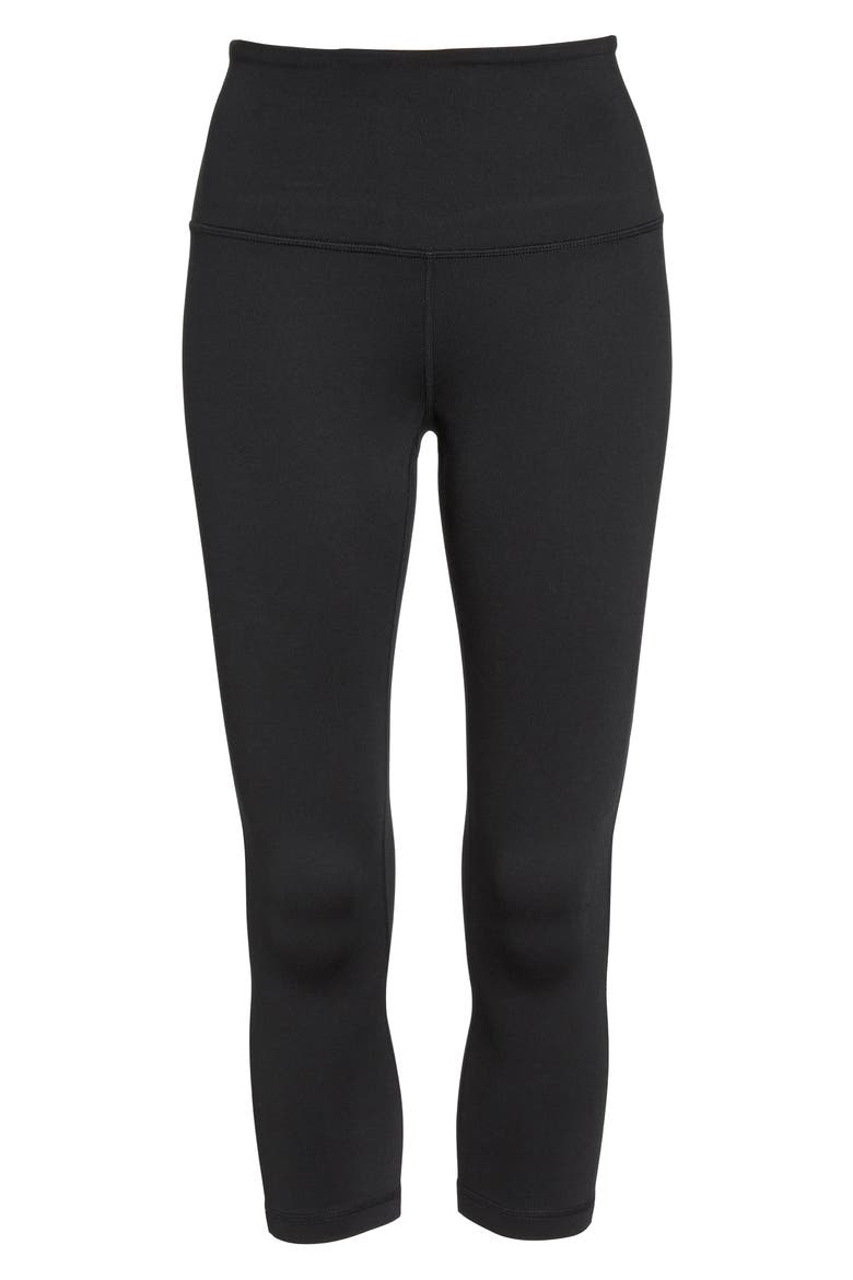 Live In High Waist Crop Leggings, Alternate, color, BLACK