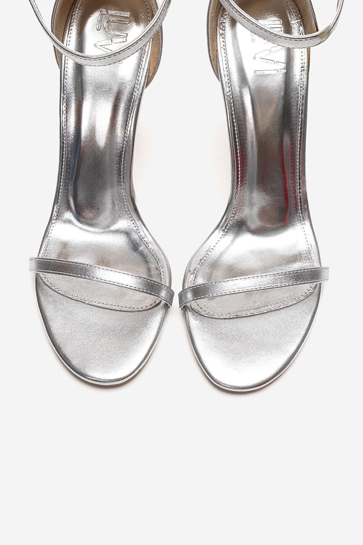 Yelena Ankle Strap Stiletto Pump, Alternate, color, Silver