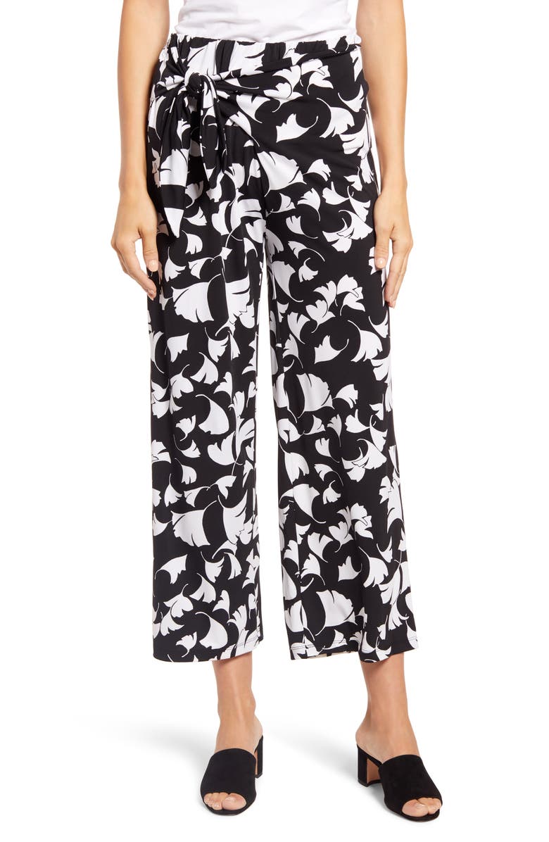 Chaus Botanical Fantasy Side Tie Wide Leg Pants, Main, color, 
