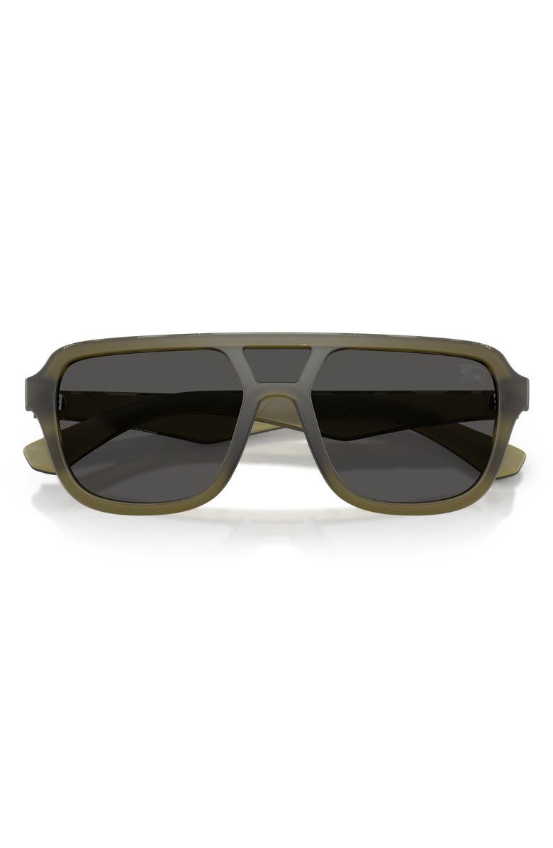 Burberry 128mm Pilot Sunglasses, Alternate, color, Matte Green / Dark Grey