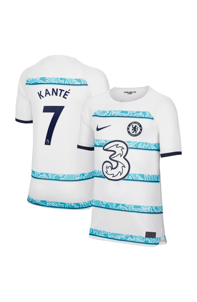 Nike Youth Nike N'Golo Kanté White Chelsea 2022/23 Away Breathe Stadium Replica Player Jersey, Main, color, 