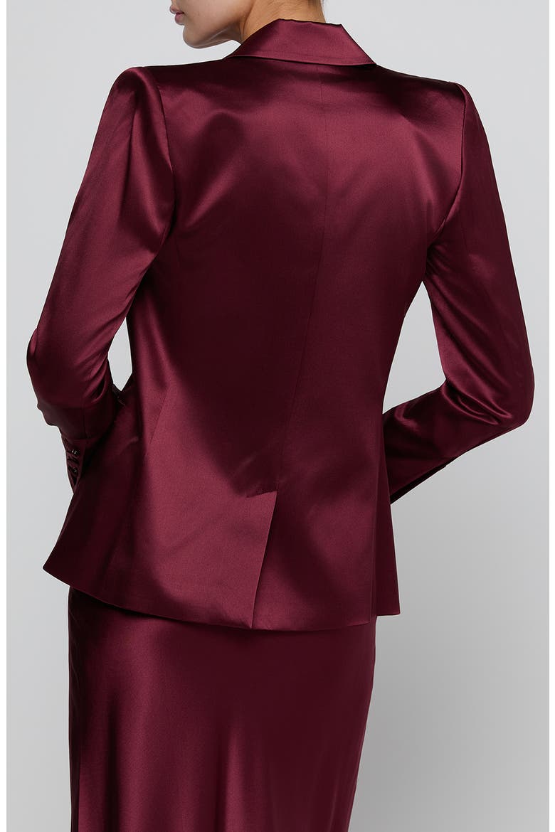 Sena Silk Double Breasted Blazer, Alternate, color, MERLOT RED