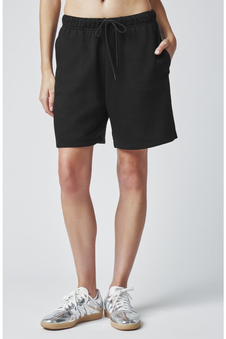 Cozy Crush Boyfriend Shorts, Main, color, BLACK