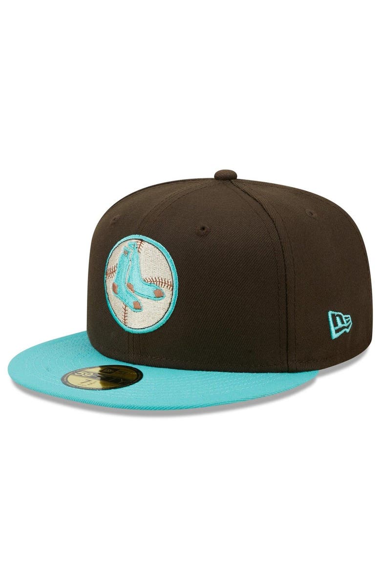 New Era Men's New Era Brown/Mint Boston Red Sox  Walnut Mint 59FIFTY Fitted Hat, Alternate, color, 