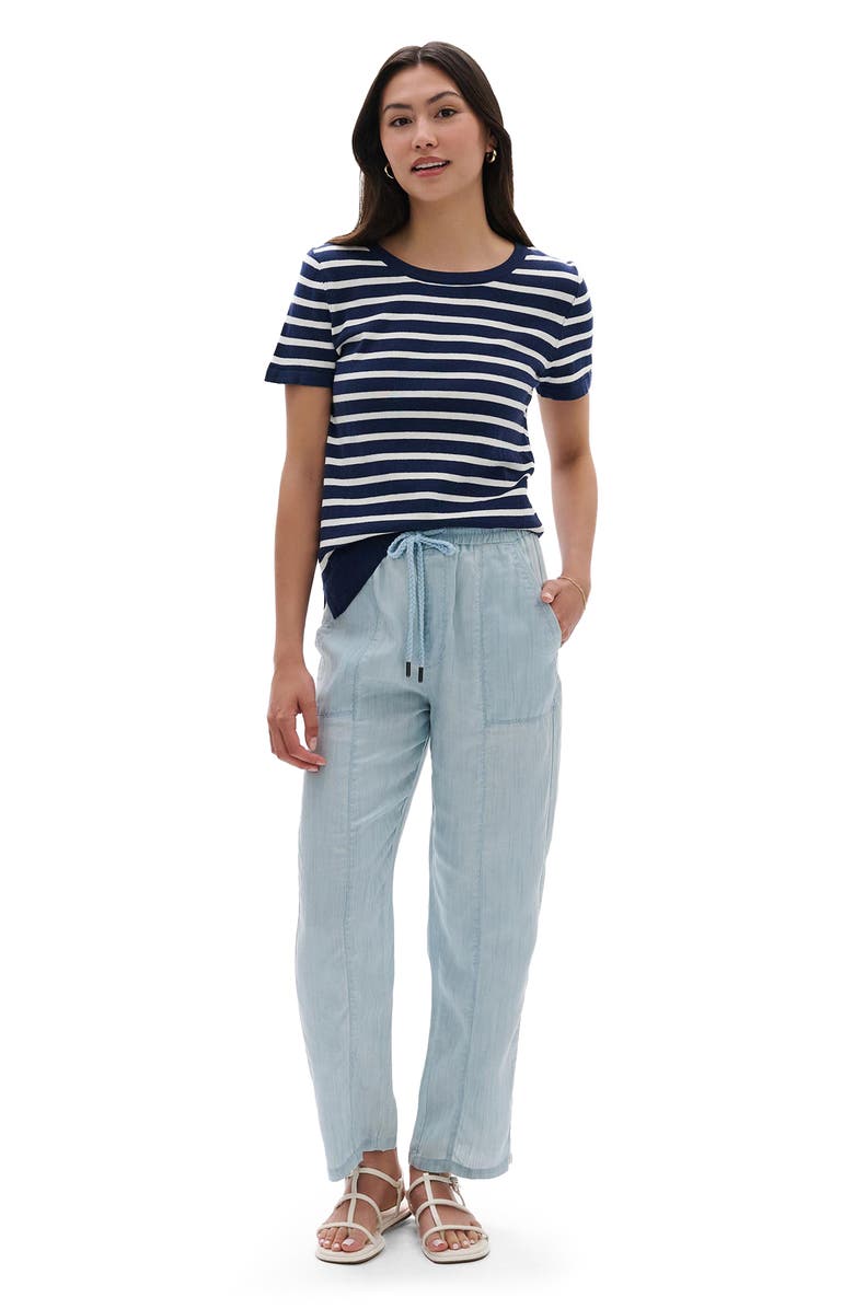 Hatley Stripe Short Sleeve Sweater, Alternate, color, Patriot Blue