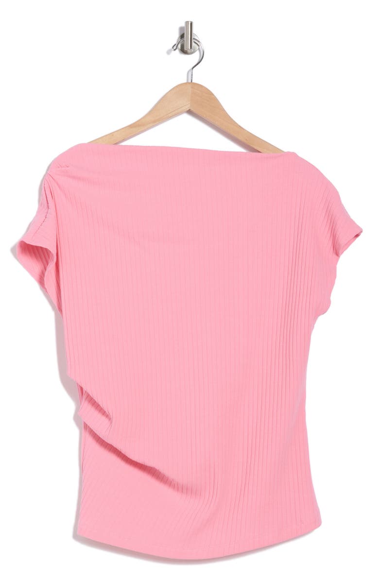 Renee C Ribbed Stretch Cotton Top, Alternate, color, Pink