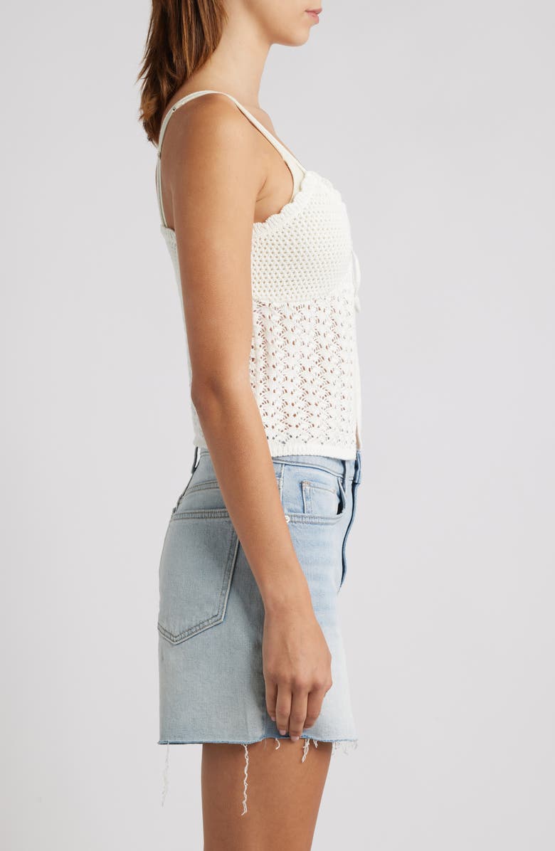 PacSun Leena Open Stitch Tie Front Cotton Camisole, Alternate, color, Sand