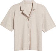 EILEEN FISHER SLEEP Notch Collar Short Sleeve Organic Cotton Pajama Top