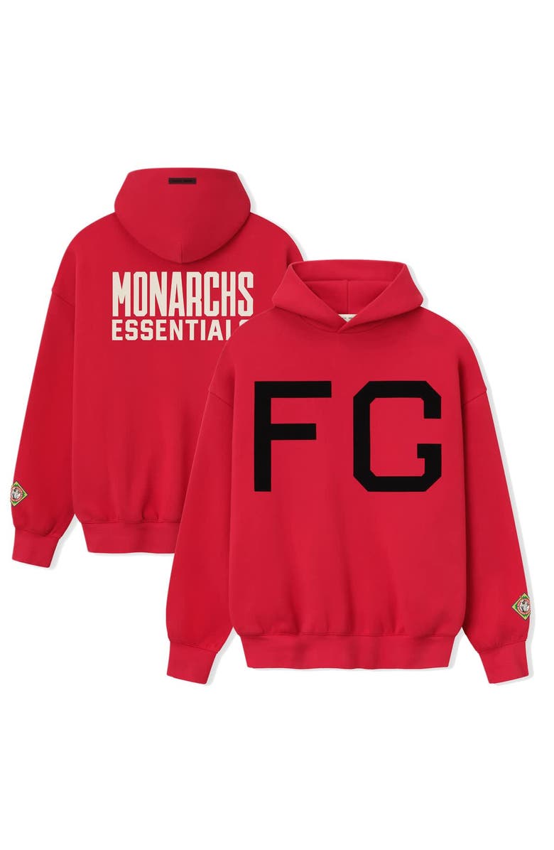 Fear of God Men's Red Kansas City Monarchs Fear of God x Negro Leagues Baseball Museum Fleece Pullover Hoodie, Main, color, Red