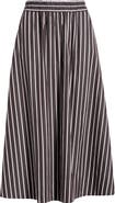Madewell Stripe Cotton Poplin A-Line Midi Skirt