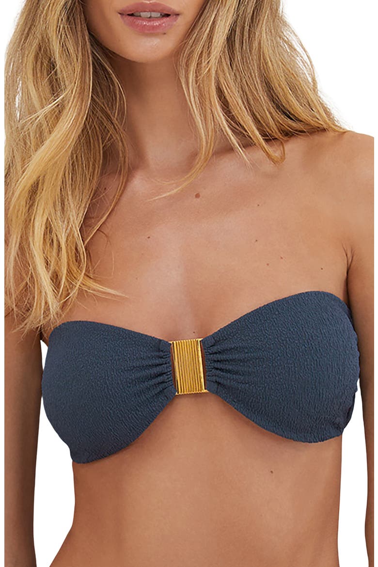 Firenze Becky Bandeau Bikini Top, Main, color, BLUE