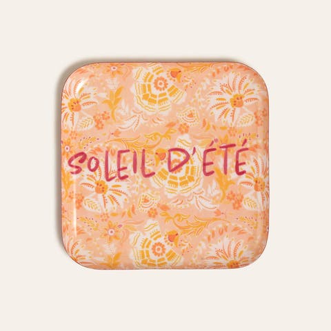 Nanpur Patterned Square Metal Decorative Tray 10X10 In