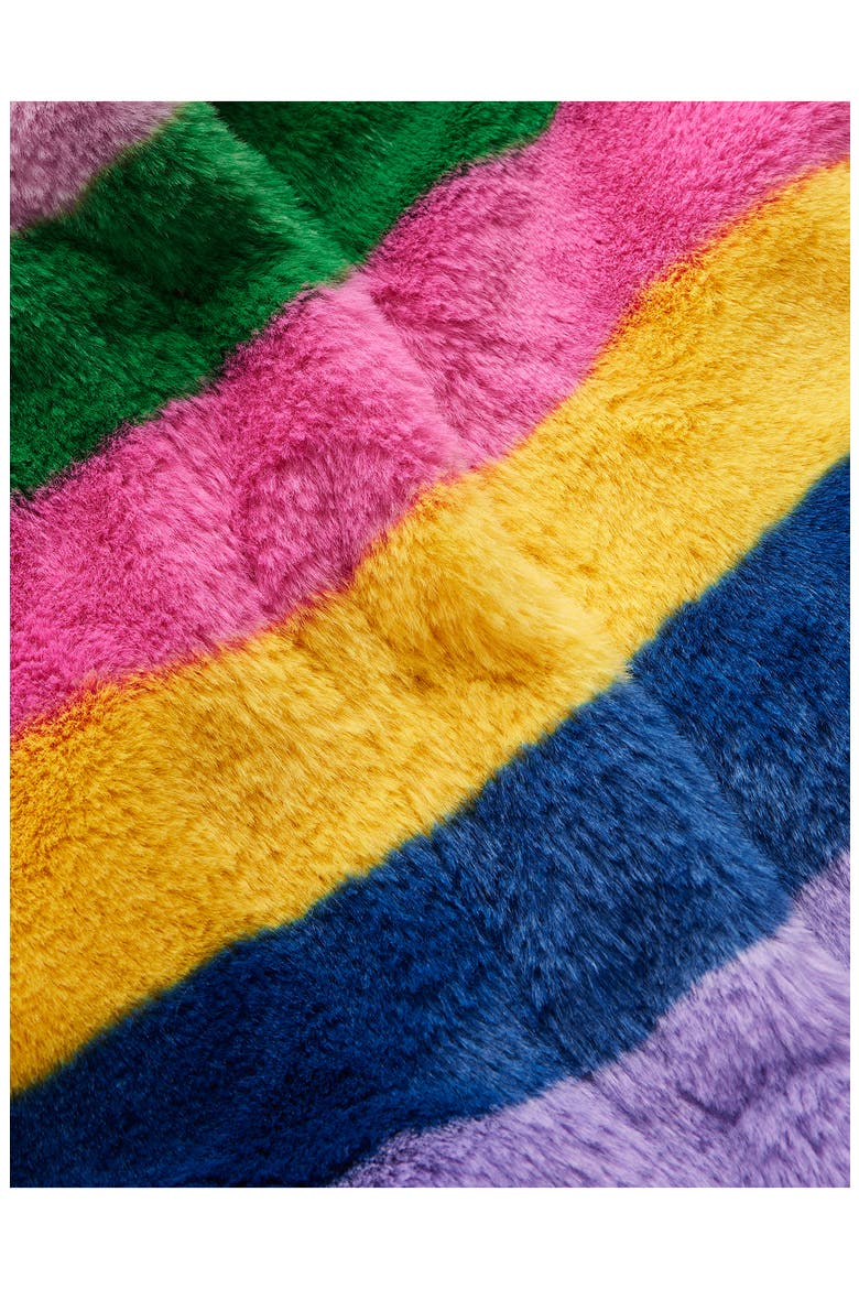 Kids' Fun Faux Fur Coat, Alternate, color, RAINBOW FUR STRIPE