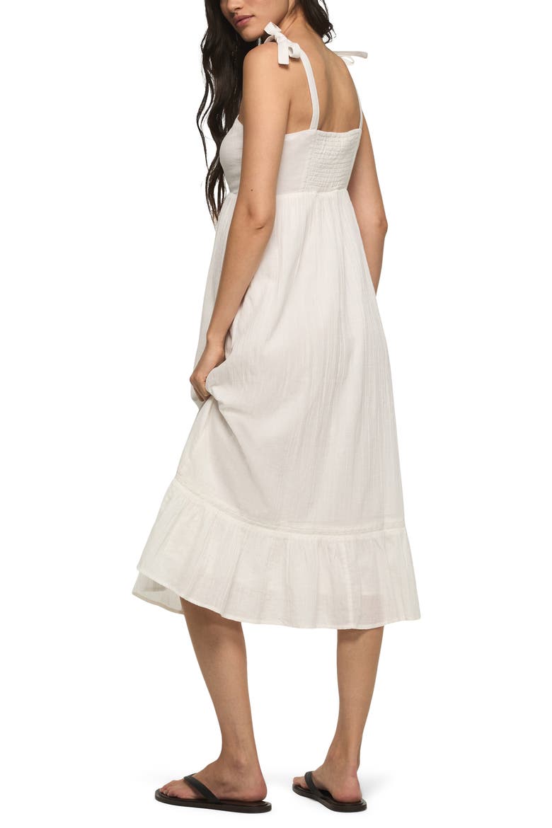 Tie Strap Sleeveless Midi Dress, Alternate, color, BRIGHT WHITE