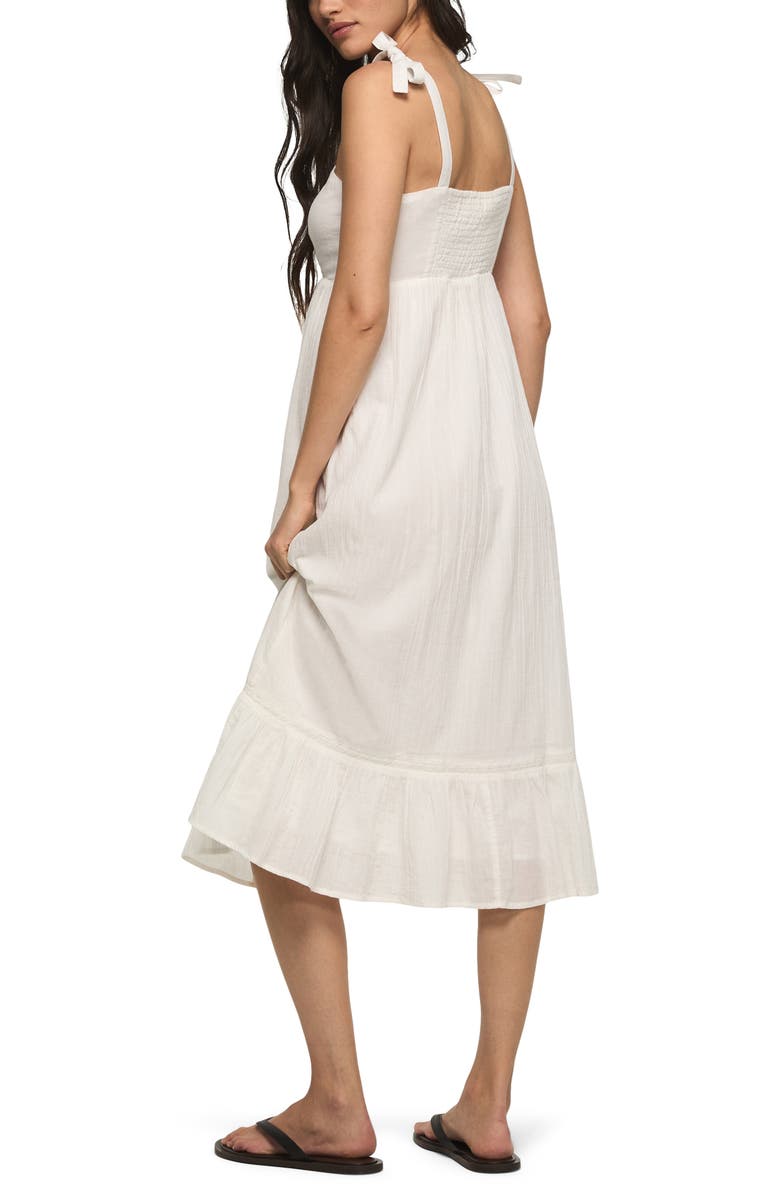Lucky Brand Tie Strap Sleeveless Midi Dress, Alternate, color, Bright White