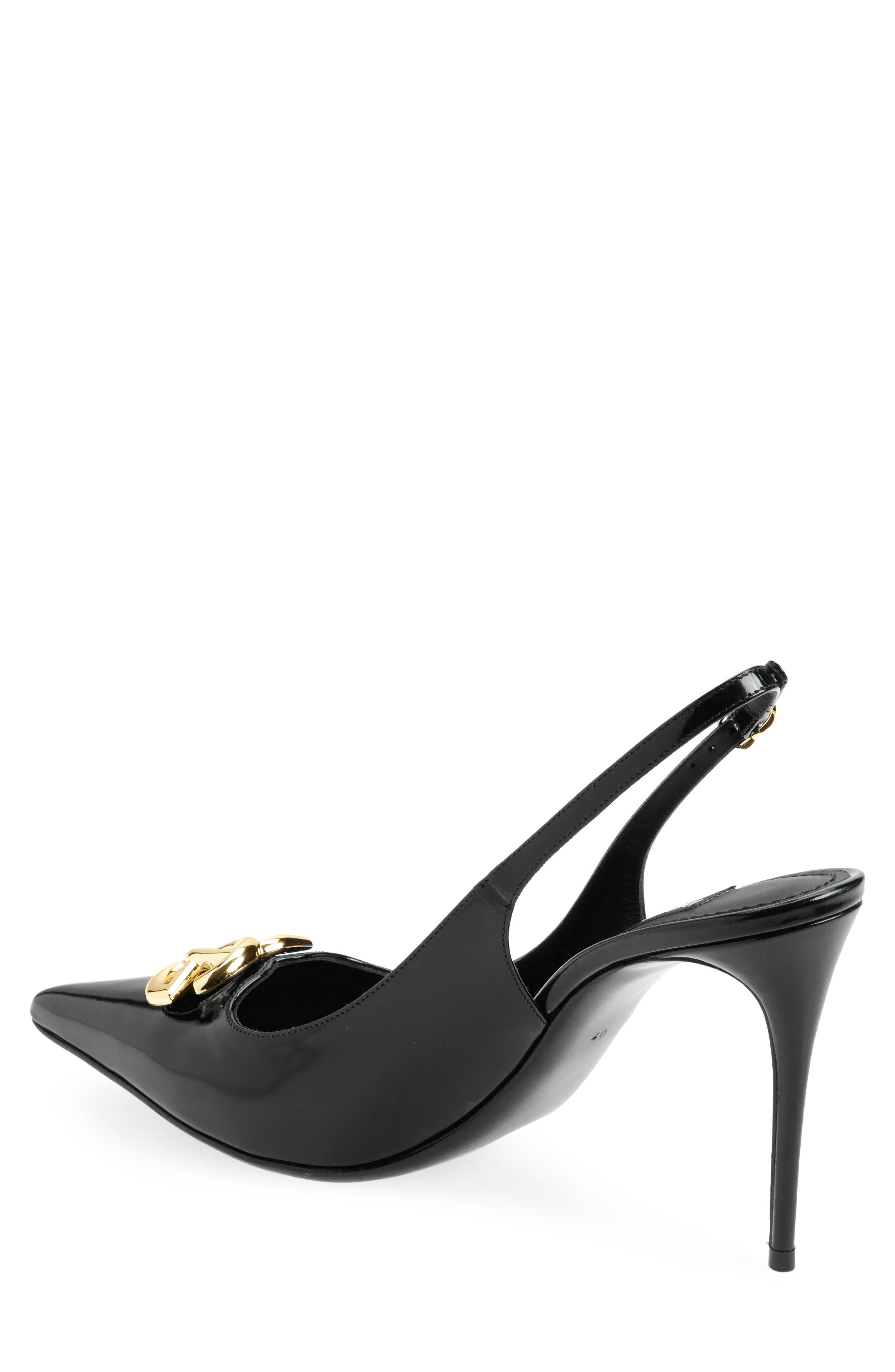 Dolce&Gabbana Lollo Pointed Toe Slingback Pump, Alternate, color, 80999 Black