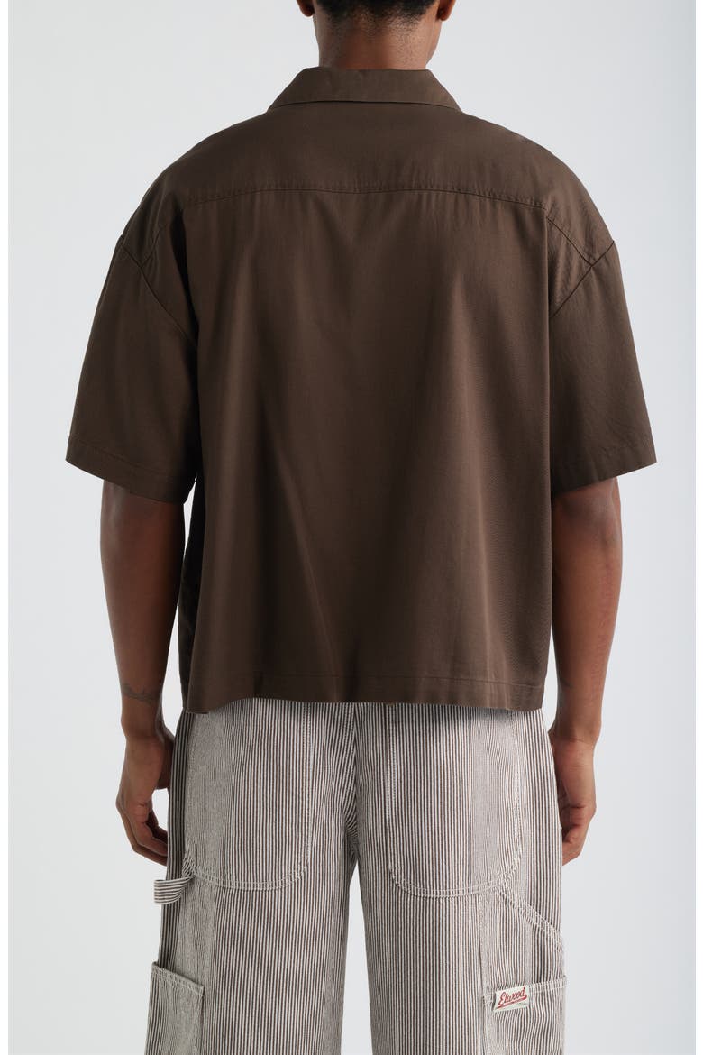 Boxy Camp Shirt, Alternate, color, BROWN