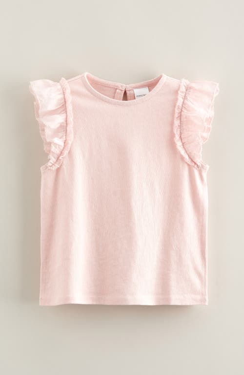 Nordstrom Kids' Ruffle Sleeve Cotton & Linen Top