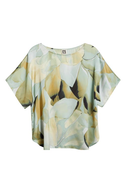 Anne Klein Print Top In Soft Aloe Multi