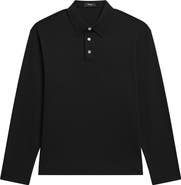 Theory City Relaxed Long Sleeve Cotton Polo