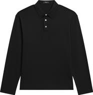 Theory City Relaxed Long Sleeve Cotton Polo