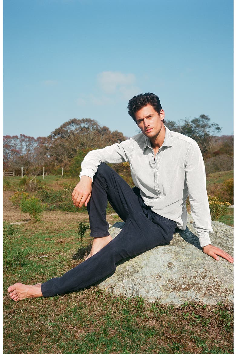 Drawstring Linen Pants, Alternate, color, NIGHT SKY