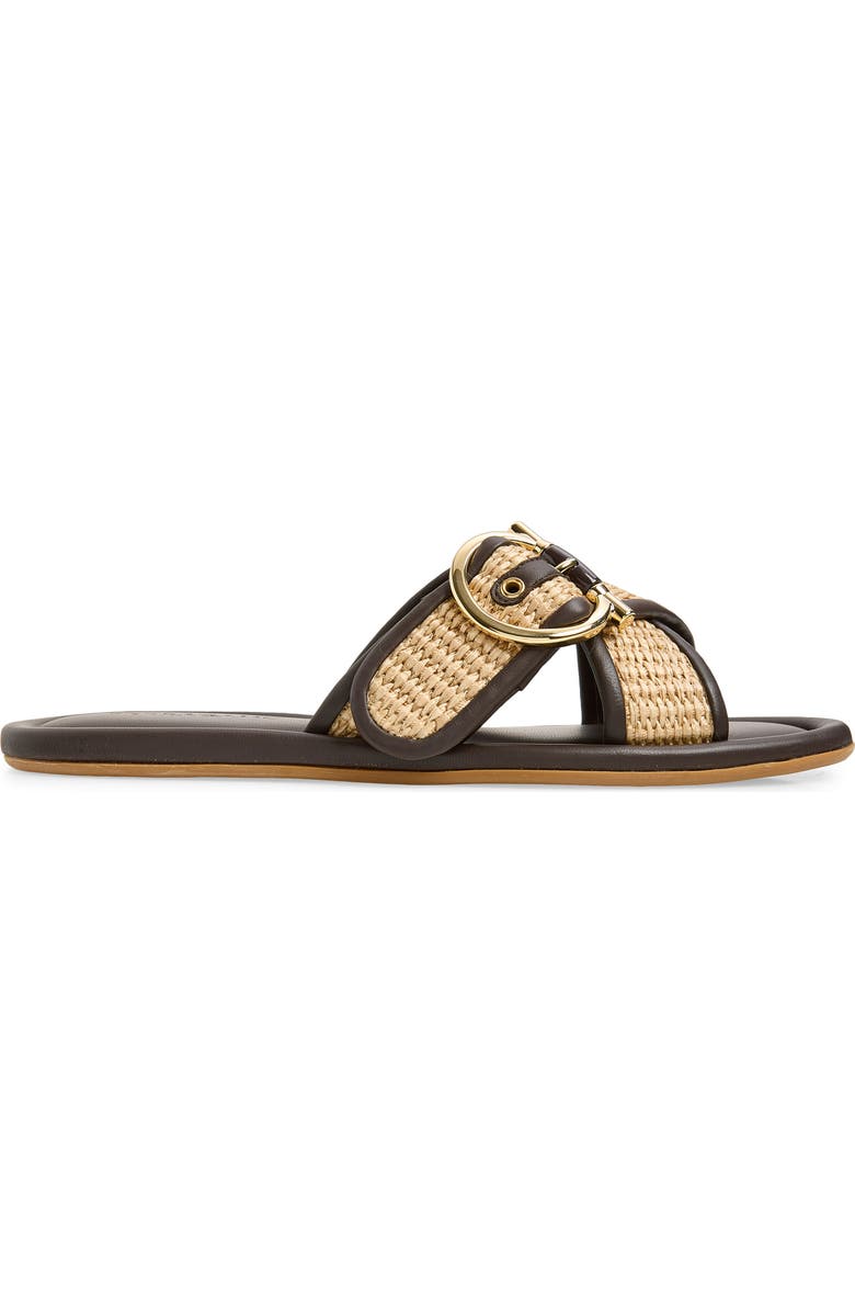 FERRAGAMO Elyzia Raffia Slide Sandal, Alternate, color, Naturale Testa Di Moro