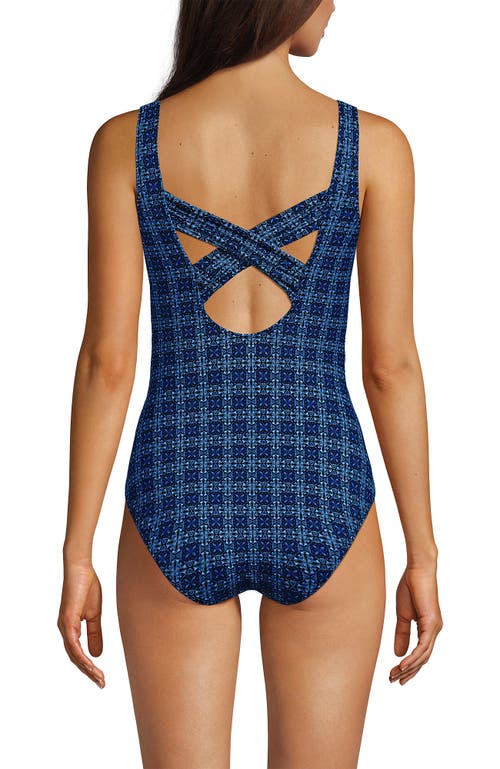 Lands' End Slendersuit Carmela One Piece Swimsuit In Blue