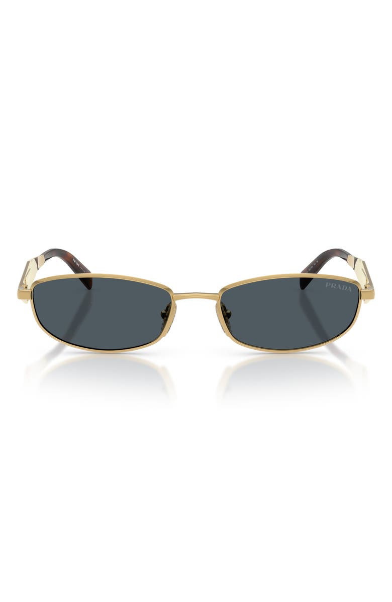 Prada 55mm Oval Sunglasses, Main, color, Gold / Dark Grey
