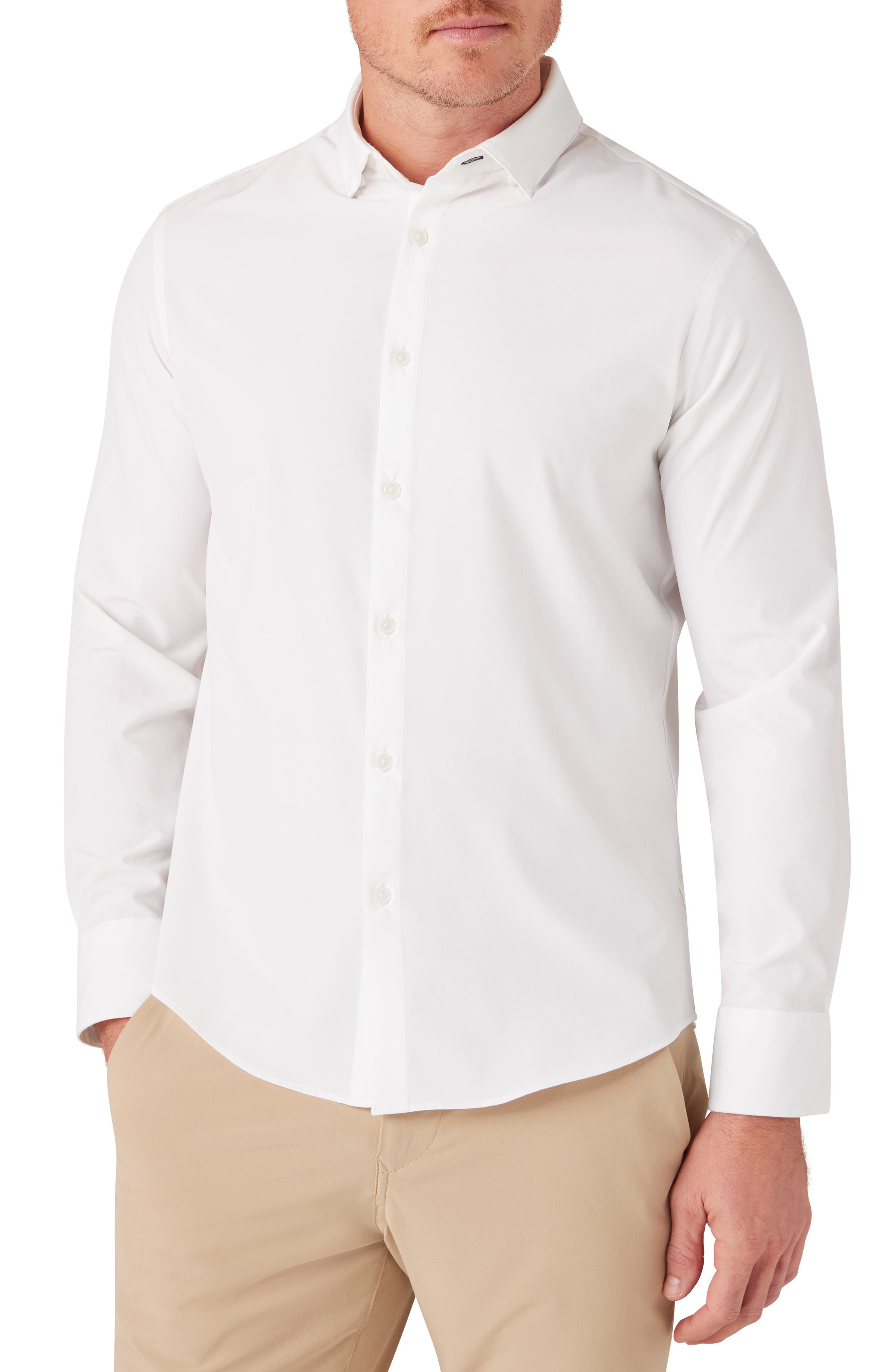 Leeward Solid No-Tuck Button-Up Shirt