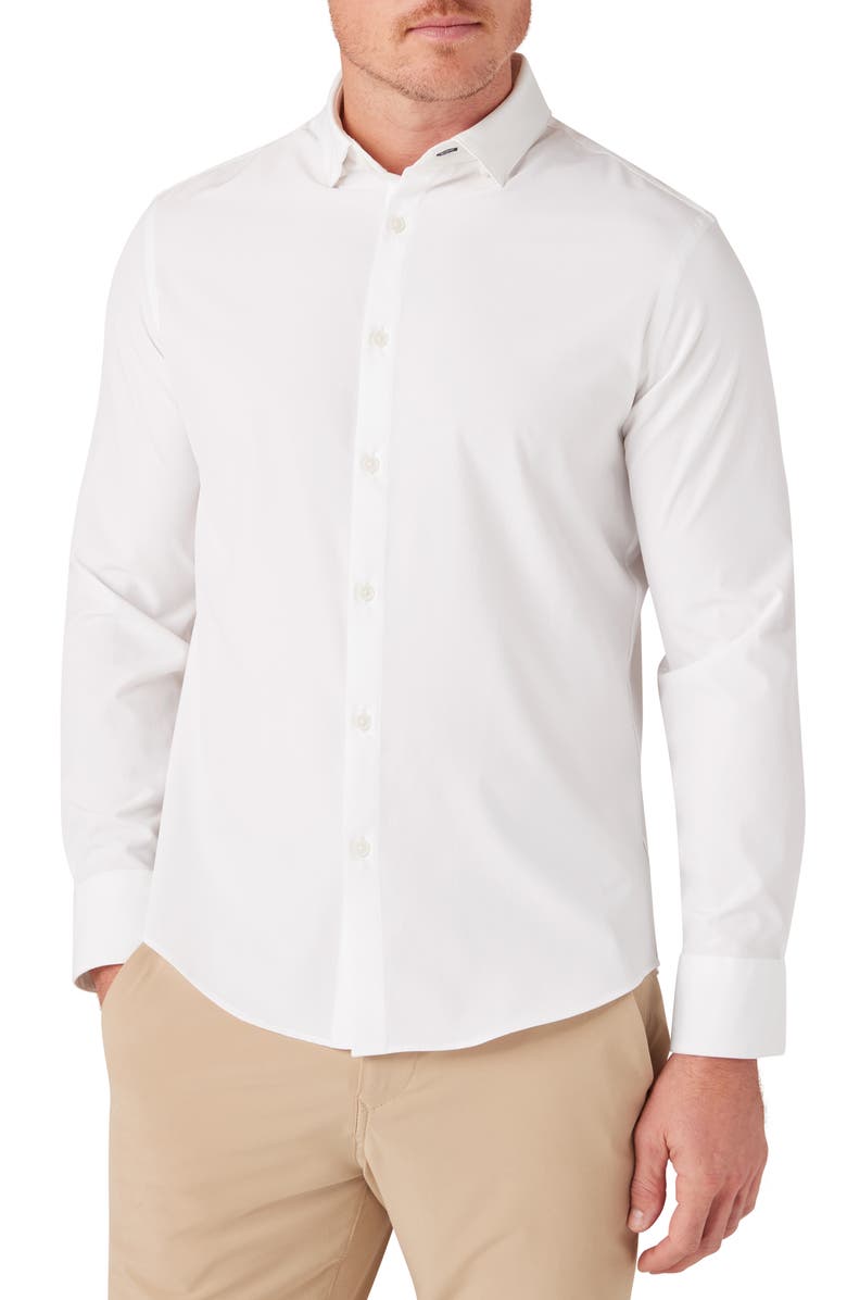 Mizzen+Main Leeward Solid No-Tuck Button-Up Shirt, Main, color, White Solid