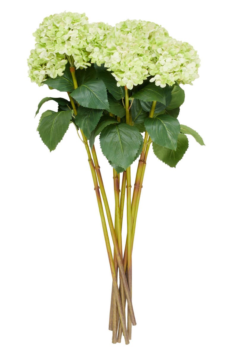 SONOMA SAGE HOME Set of Eight Green Hydrangea Artificial Flowers, Alternate, color, Green