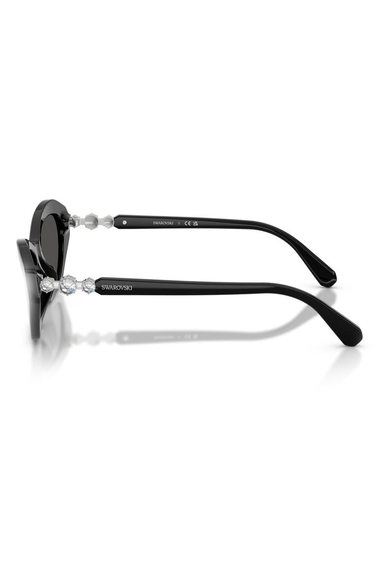 Swarovski 54mm Cat Eye Sunglasses, Alternate, color, Black / Dark Grey