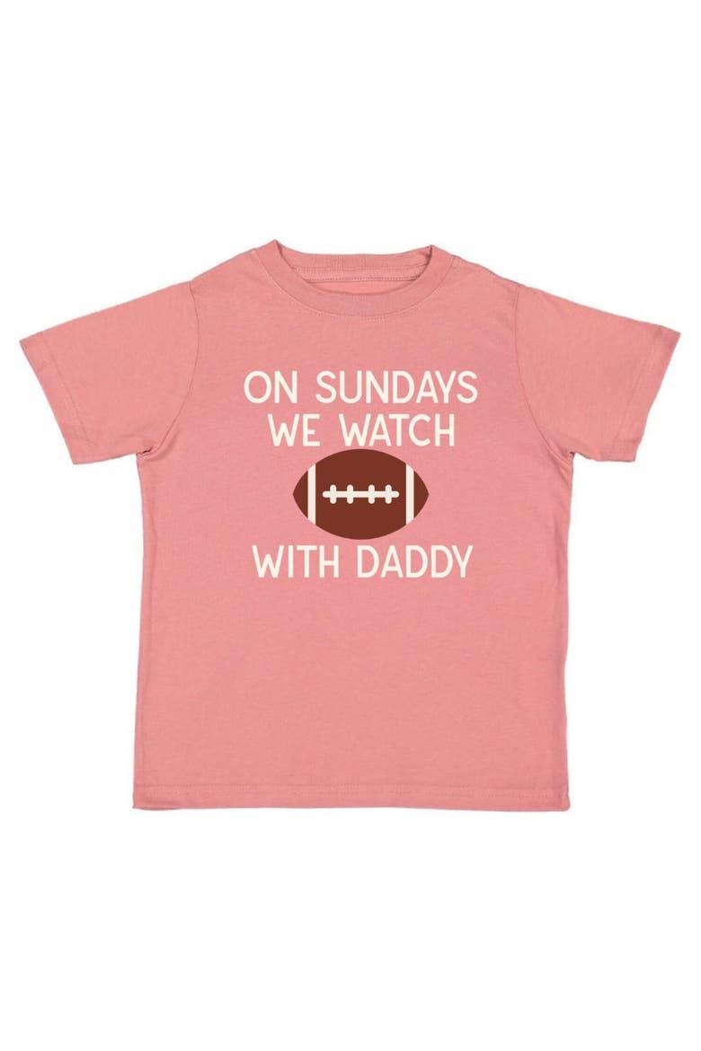 Football Sundays With Daddy Short Sleeve T-Shirt, Main, color, Dusty Rose