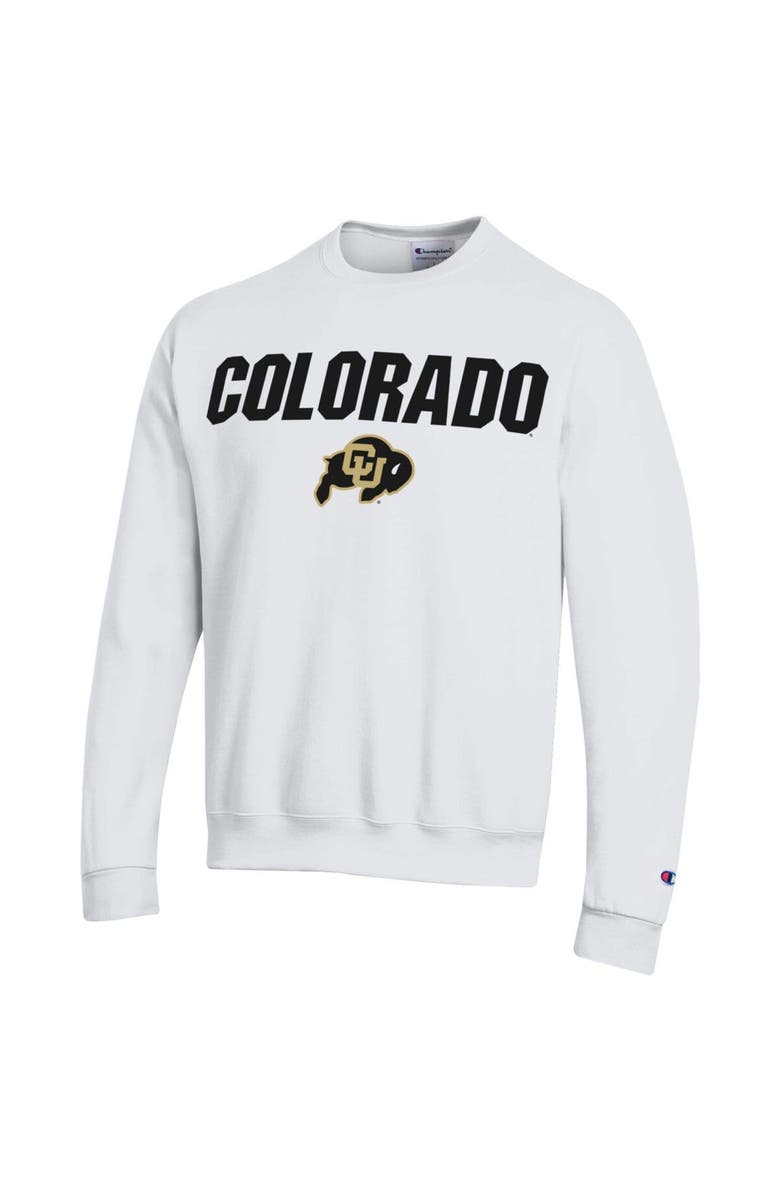 Champion Men's Champion  White Colorado Buffaloes Straight Over Logo Powerblend Pullover Sweatshirt, Alternate, color, 