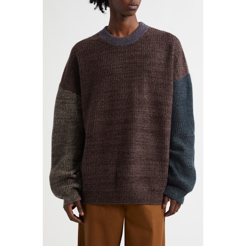 Waste Yarn Project Odd Colorblock One of a Kind Sweater in Dark/Med Multi  product