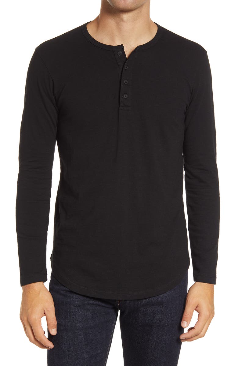 Goodlife Slub Scallop Long Sleeve Henley, Main, color,